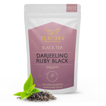 TEAFORA Darjeeling Ruby Black Tea | Single Estate Loose Leaf | Smooth & Fruity Flavor | Freshly Sourced Direct From Origin | Brew Hot or as Iced Tea - Dista