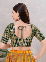 Thumbnail for Joban Fashion Women Silk Bottle-Green Stitched Blouse - Distacart