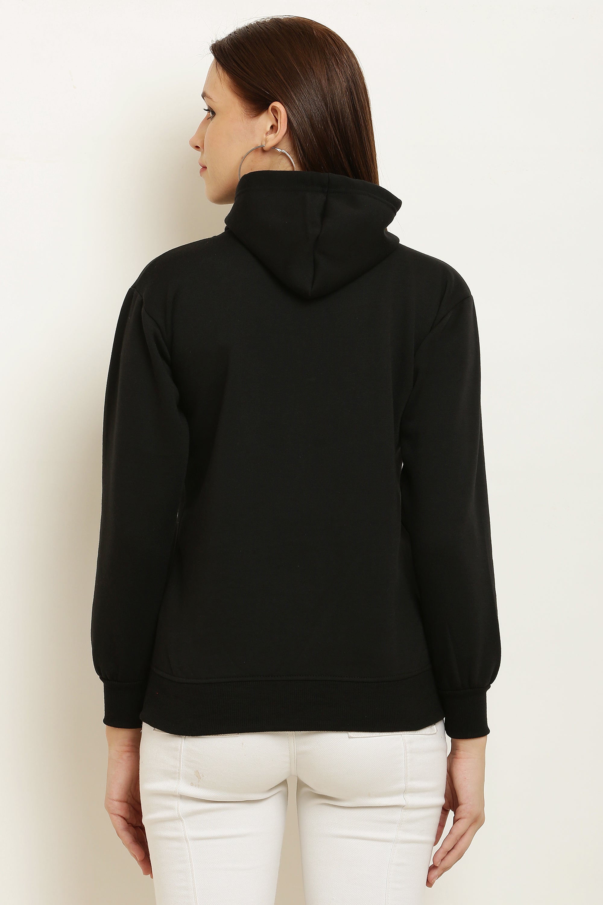 PAVONINE Black Color Bts-Design Pullover Hoodie Sweatshirt For Girls - Distacart