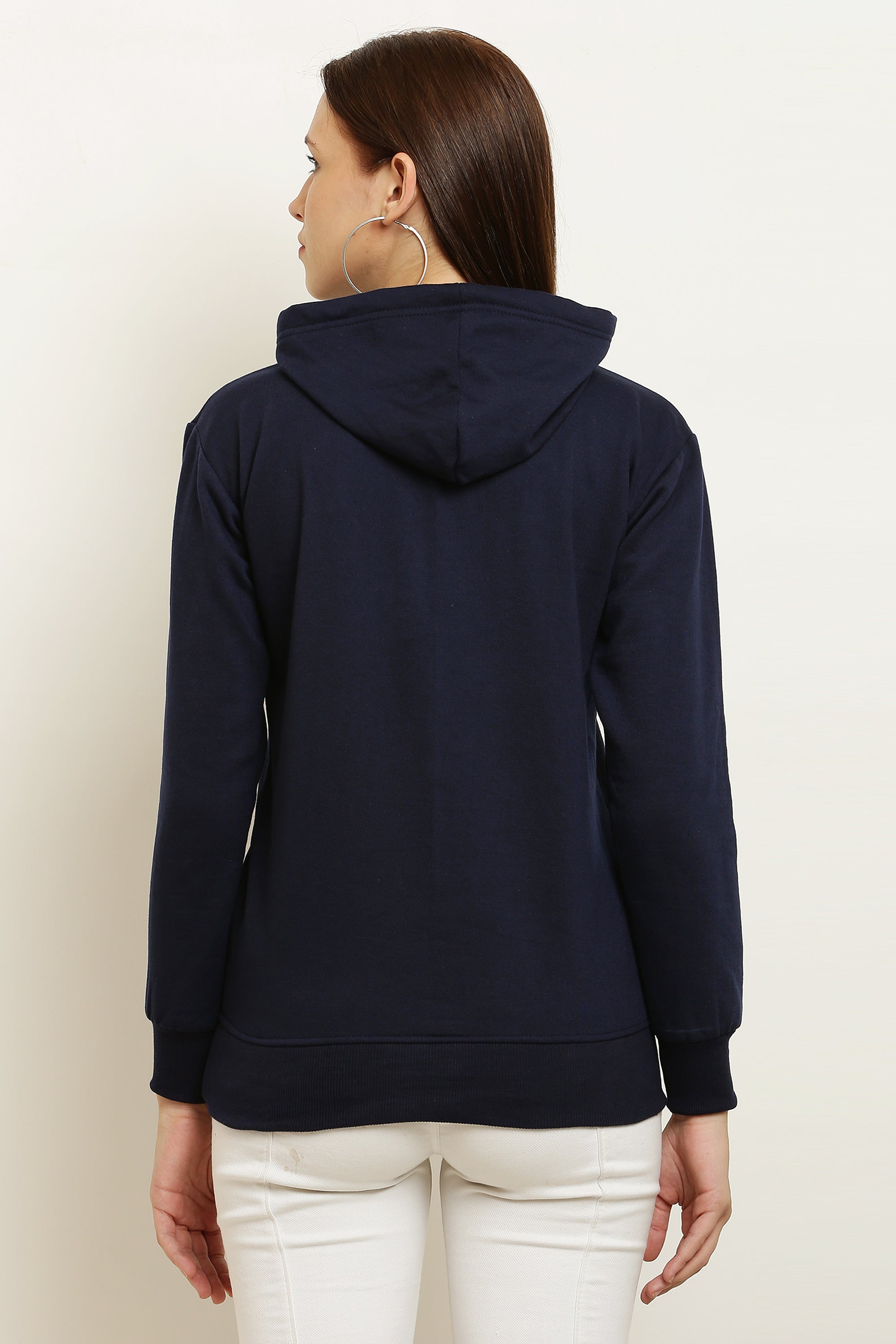 PAVONINE Navy Blue Color Bts-Design Pullover Hoodie Sweatshirt For Girls - Distacart