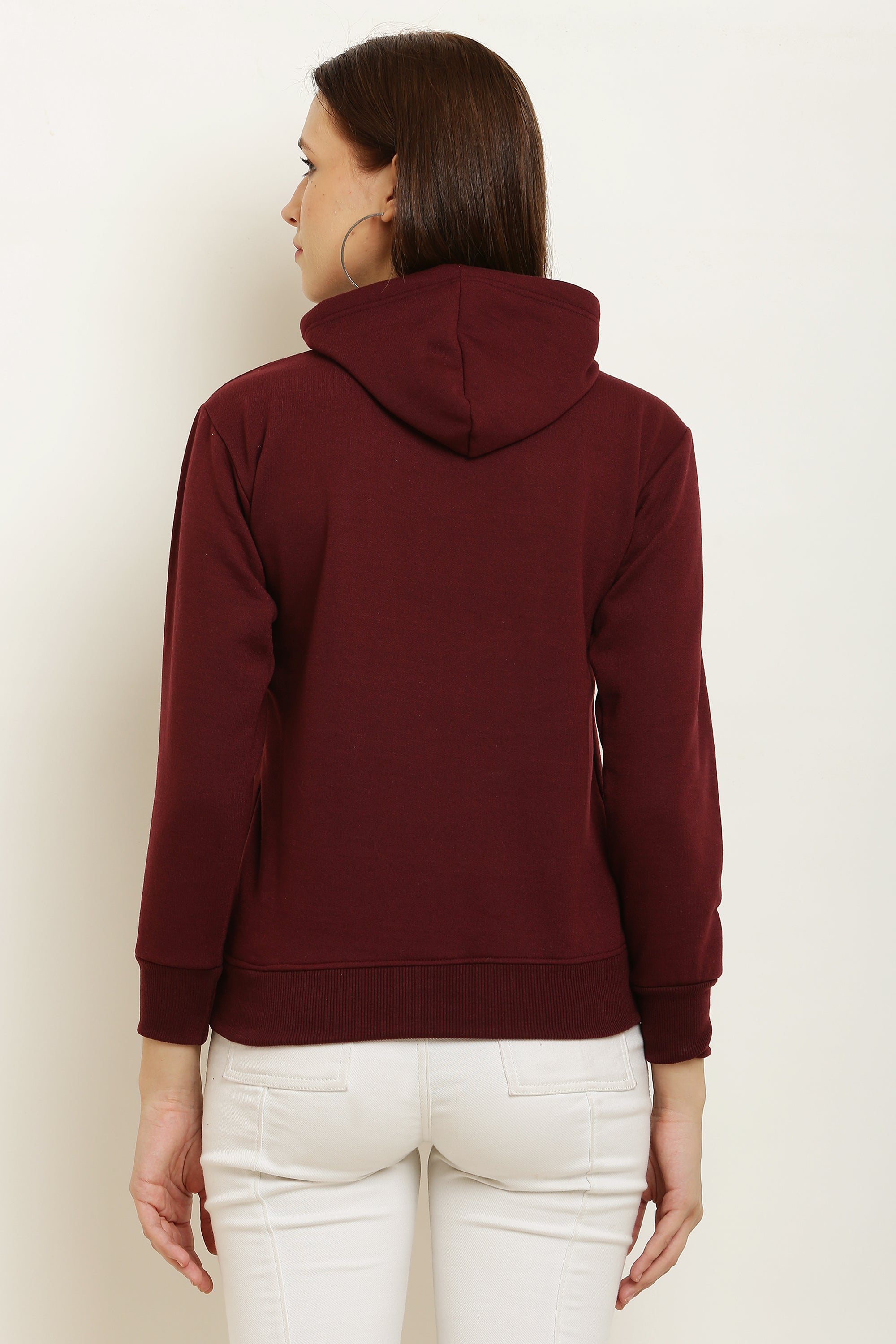 PAVONINE Maroon Color Bts Flower-Design Pullover Hoodie Sweatshirt For Girls - Distacart