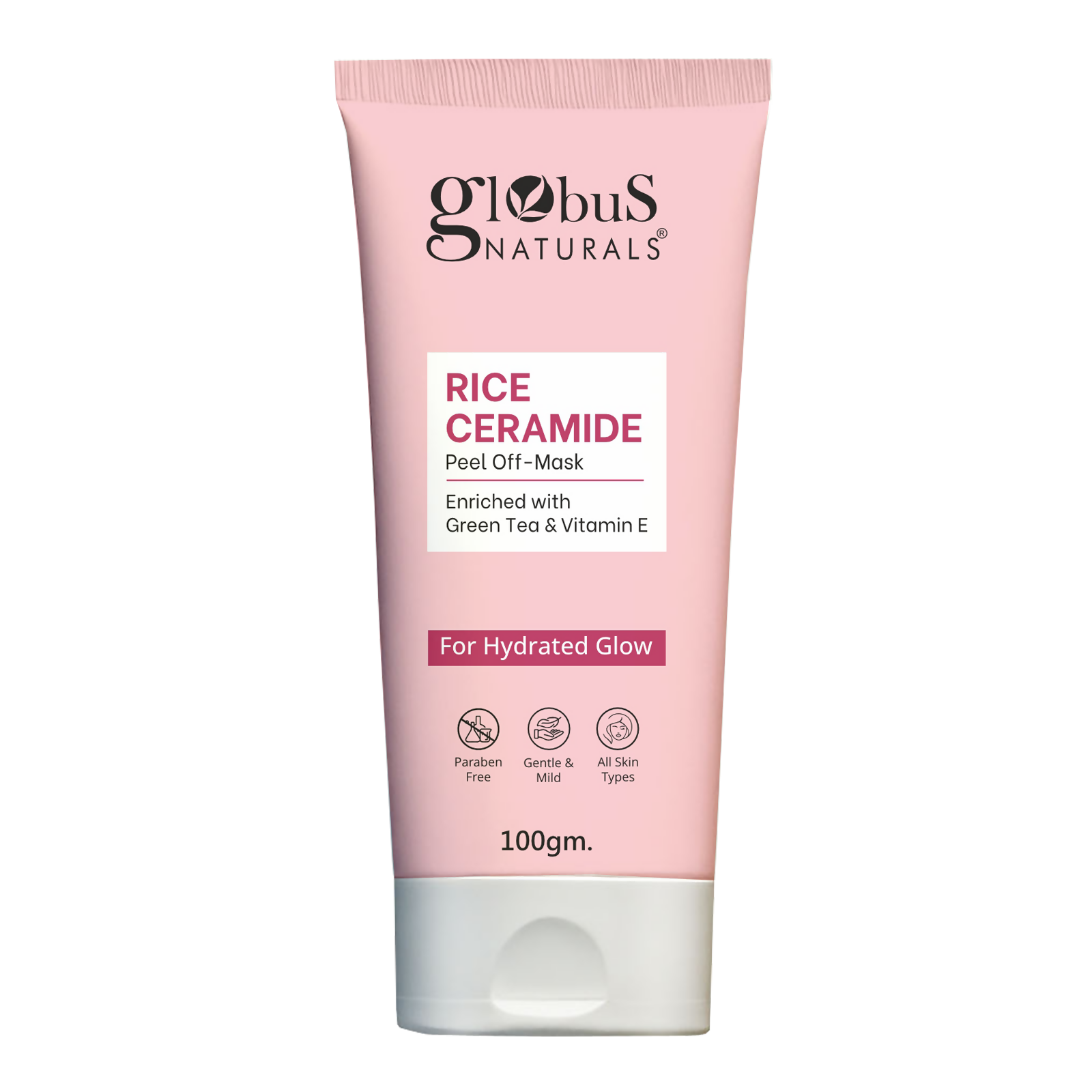 Globus Naturals Rice Ceramide Peel Off Mask, For Hydrated Glow Skin