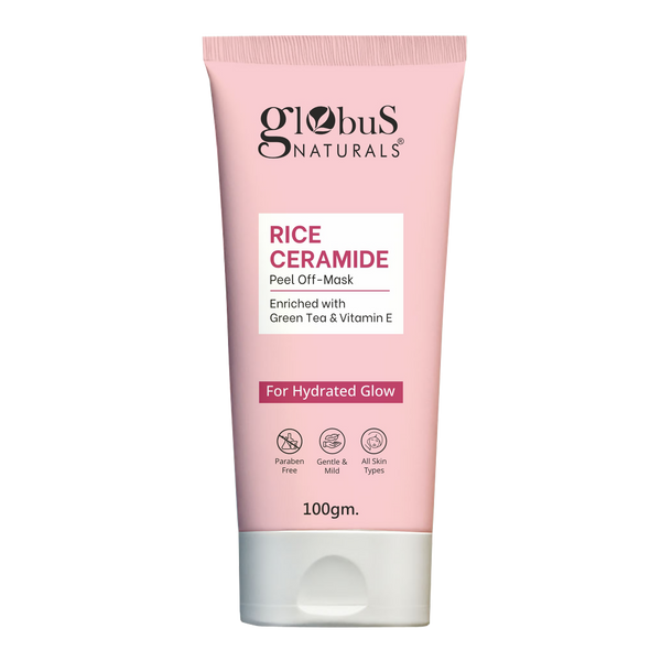 Globus Naturals Rice Ceramide Peel Off Mask, For Hydrated Glow Skin