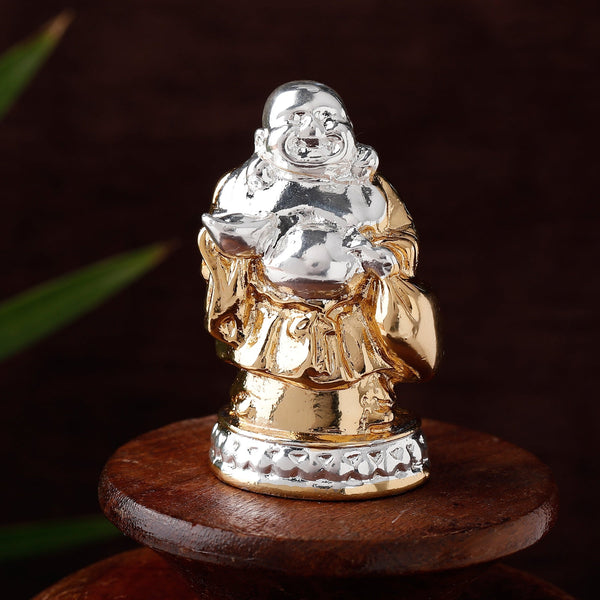 Estele Gold-Polished Laughing Buddha standing statue with Potli showpiece for Perfect Home and Office Décor - Distacart