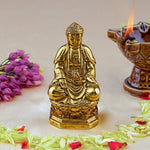 Thumbnail for Estele Gold-Polished Antique Lord Gautam Buddha Meditating Idol statue for Home Decor/ work place - Distacart