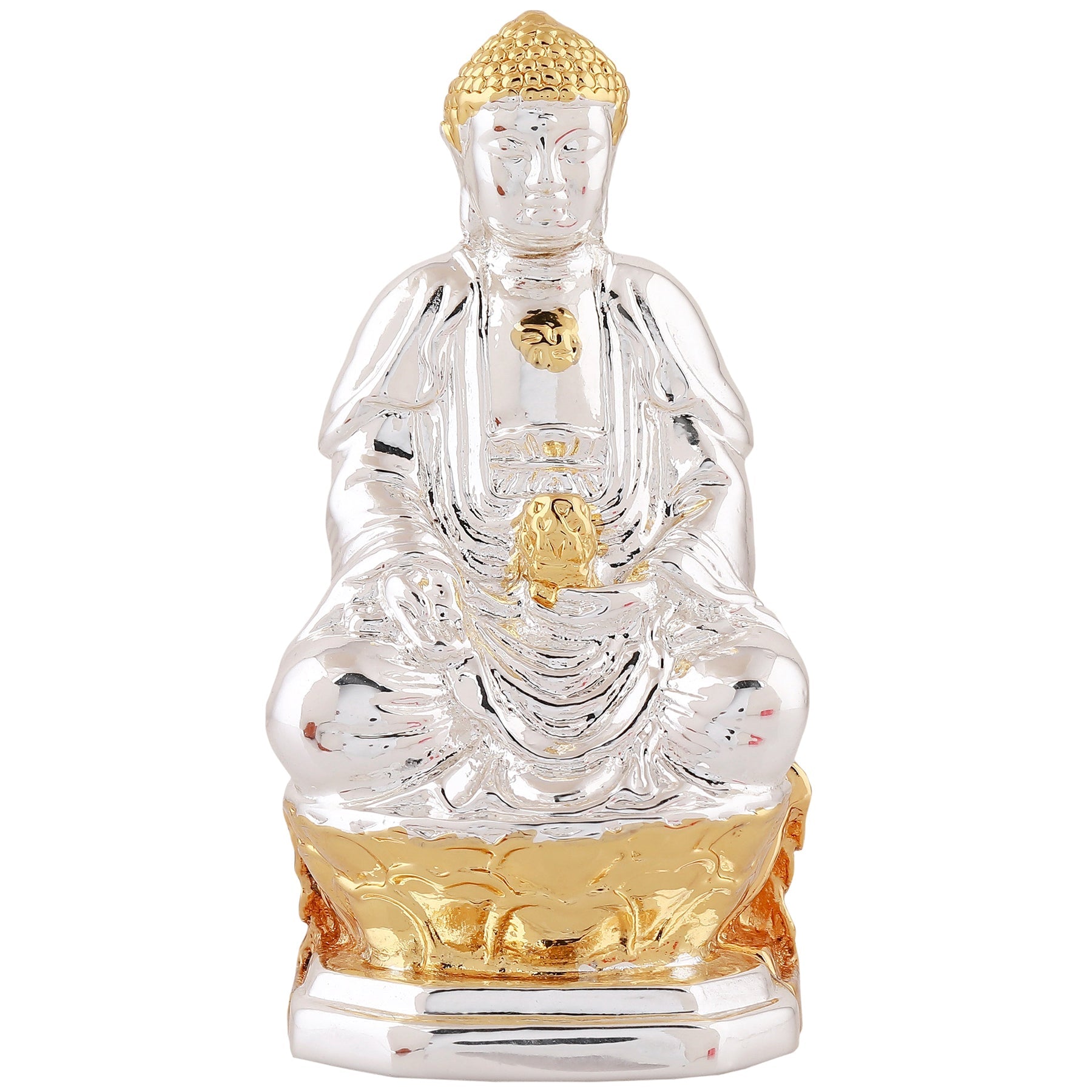 Estele Gold-Polished Lord Gautam Buddha Mediatating Idol statue for Home Décor/ working place - Distacart
