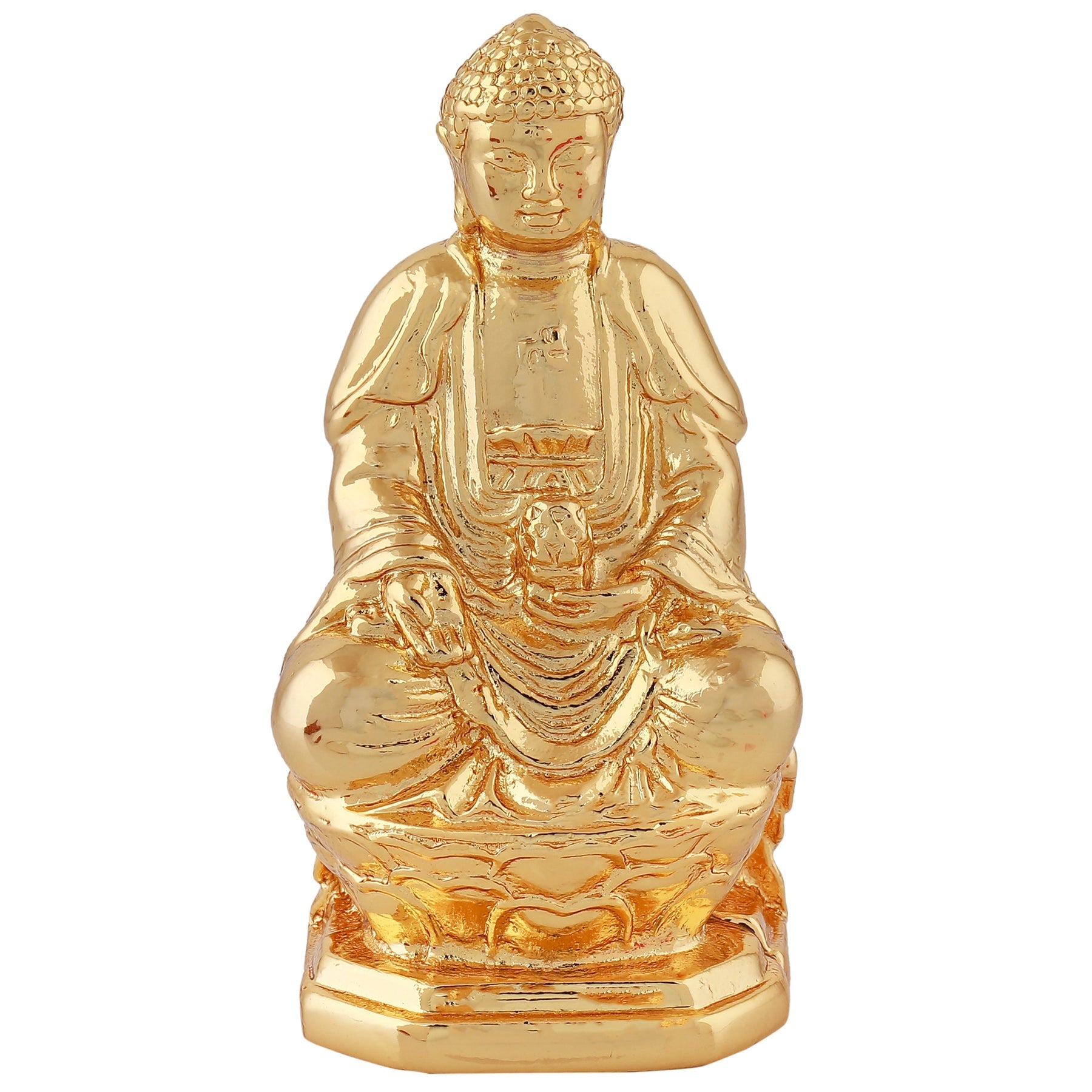 Estele Gold-Polished Lord Gautam Buddha Mediatating Idol statue for Home Décor/Gifts - Distacart