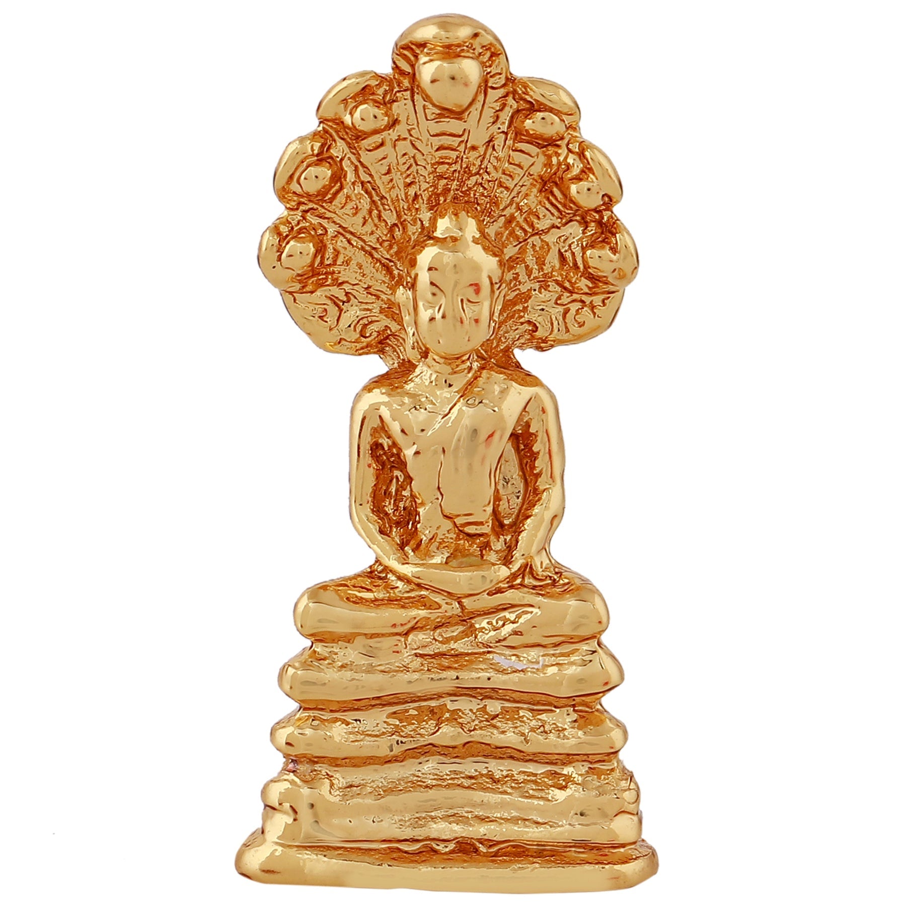 Estele Gold-Polished Medidative Lord Gautam Buddha Sitting under snake Hood Idol for Pooja/Car decor - Distacart