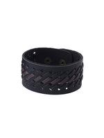 Thumbnail for NVR Men's Set of 2 Black Leather Bracelet - Distacart