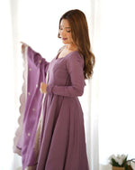 Thumbnail for Joban Fashion Purple Kurta Set Chanderi Sequence Embroidery Work