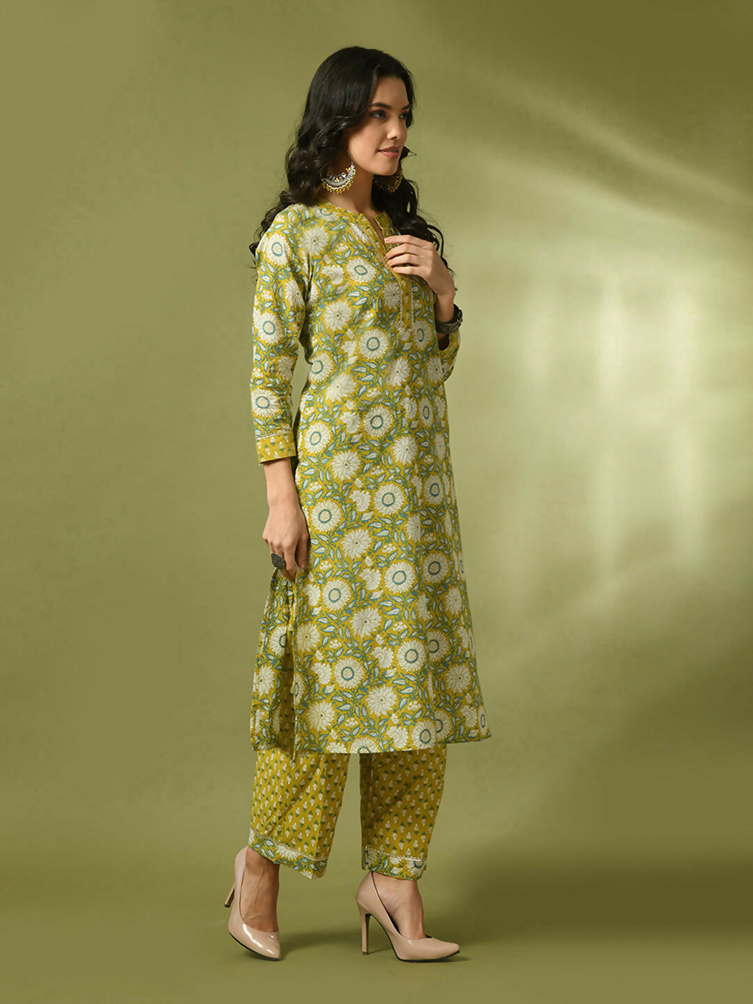 Myshka Women's Multi Printed Cotton Straight Party Kurta Set - Distacart