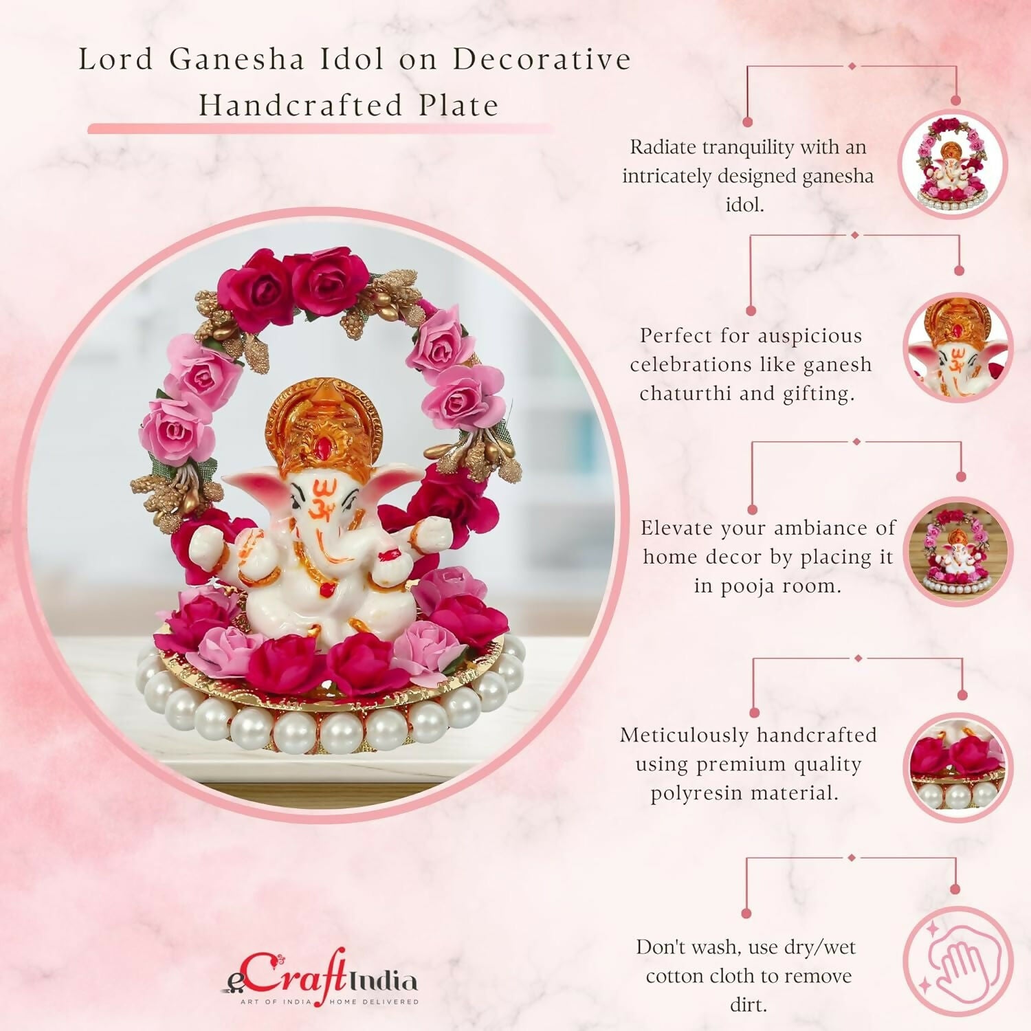 eCraftIndia Lord Ganesha Idol - Distacart