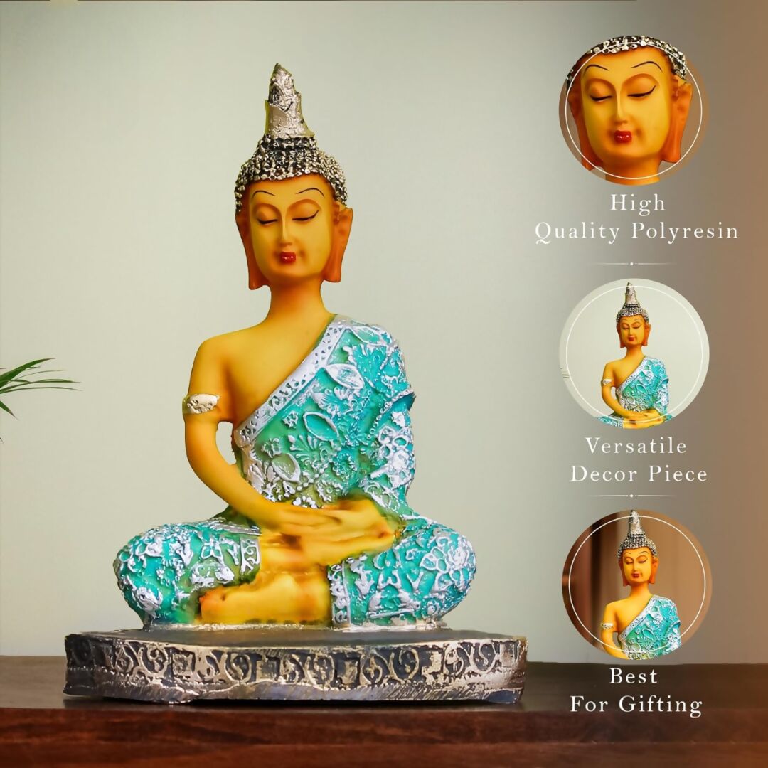 The Earth Store Poly Resin Sitting Peaceful Bhudha Idol - Distacart