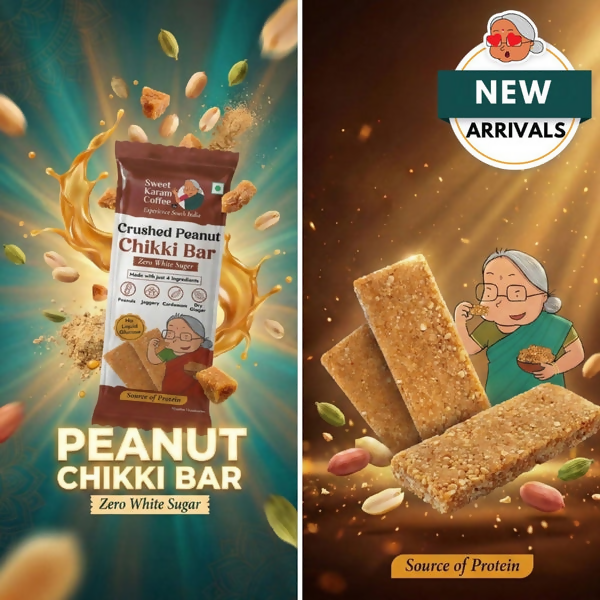 Sweet Karam Coffee Crushed Peanut Chikki Bar (Zero White Sugar) - Distacart