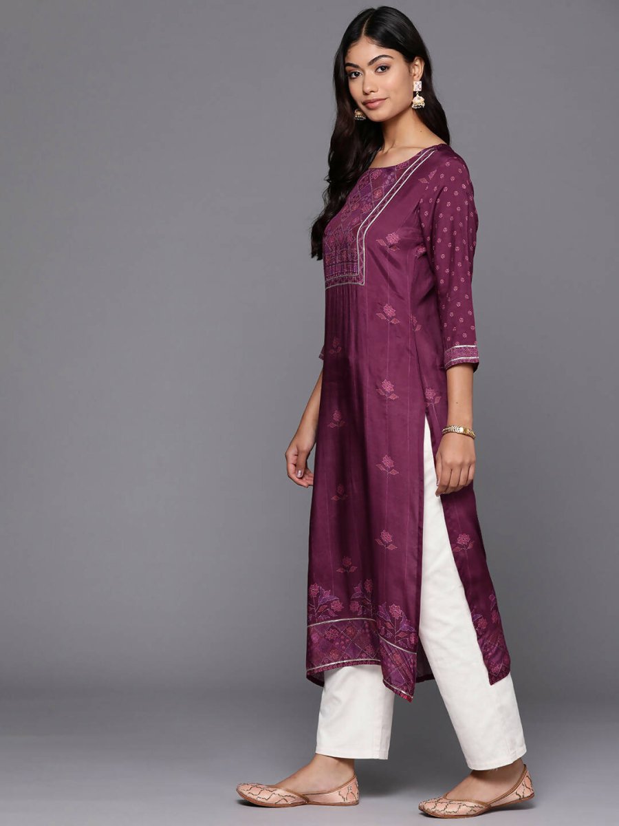 Ahalyaa Women's Traditional wear Kurta - Purple - Distacart