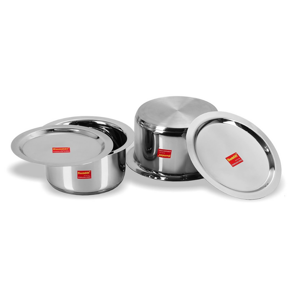 Sumeet Stainless Steel Induction Bottom Induction & Gas Stove Friendly Container Set - Dista