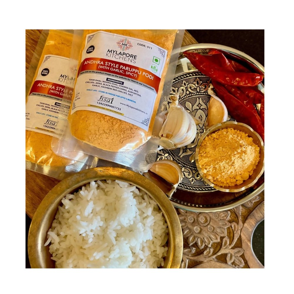 Mylapore Kitchens Andhra Style Paruppu Podi (with garlic ,Spicy) - Distacart