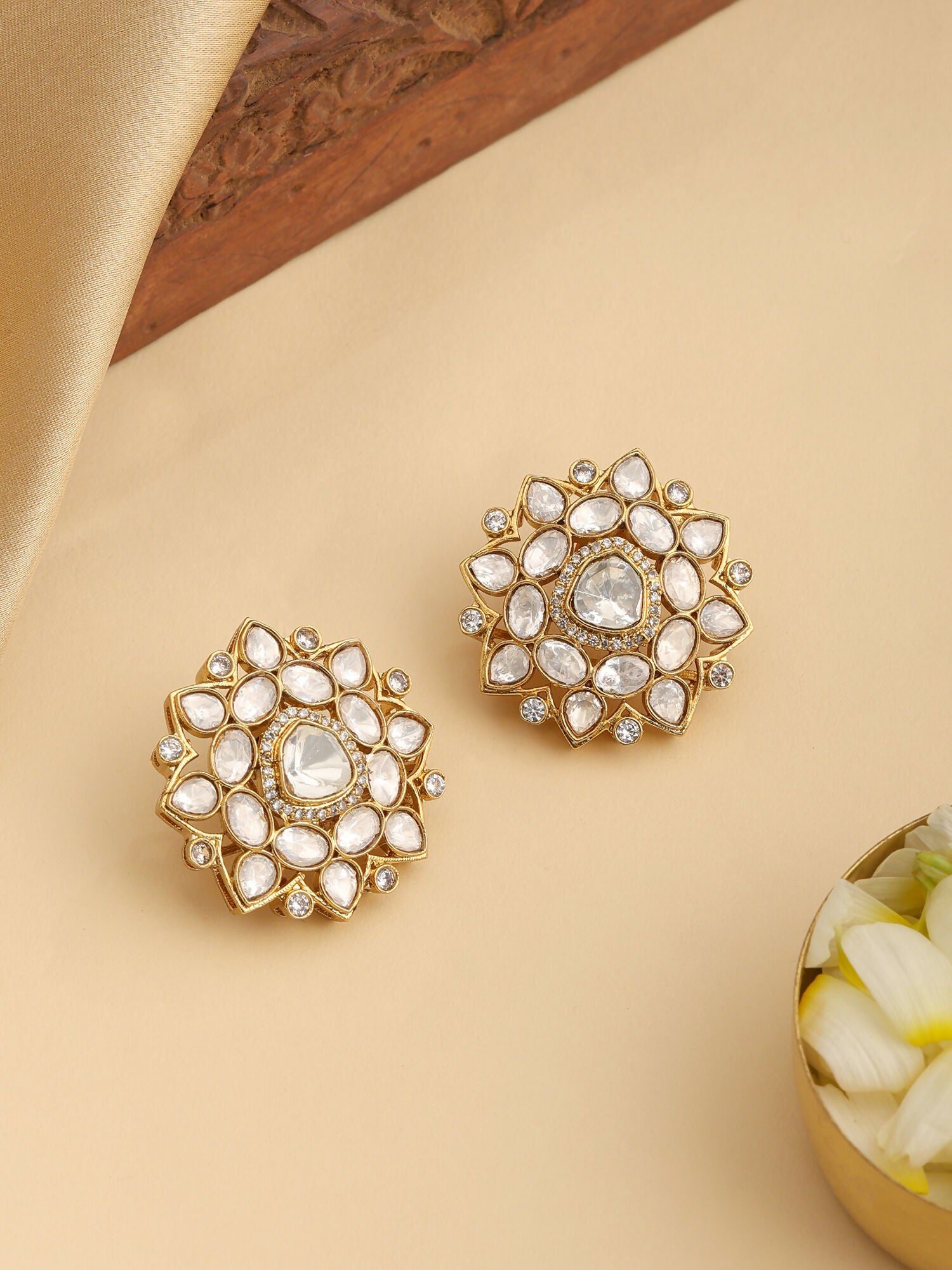 Ruby Raang Floral Aura Studs - Distacart
