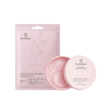 Seoulskin Collagen Glass Skin Overnight Mask + Snail Mucin Under Eye Patches - Distacart
