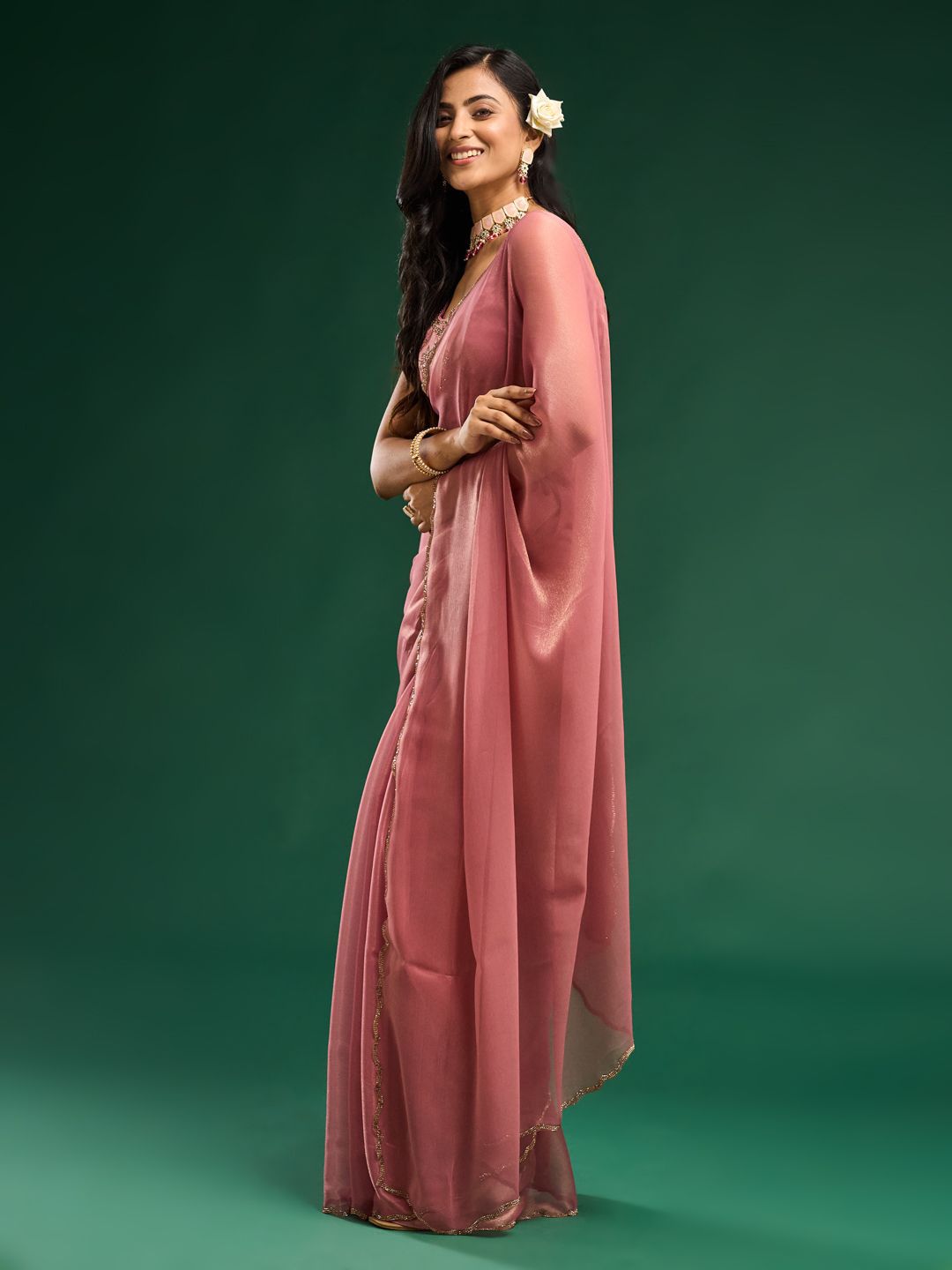 kasee Beads and Stones Saree - Distacart
