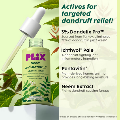 PLIX The Plant Fix Neem Anti-Dandruff Advanced Kit - Shampoo + Serum - Distacart