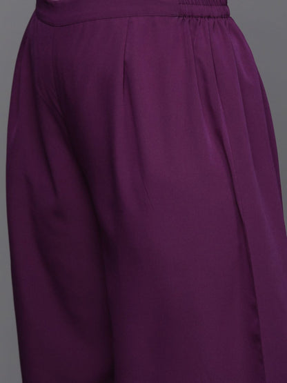 Ahalyaa Women's Traditional wear Kurta Set - Purple - Distacart