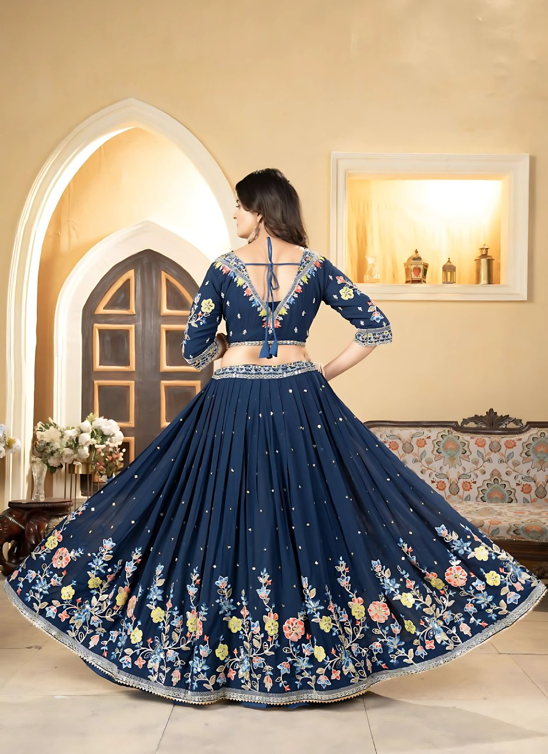 Lehenga Mart Designer Wedding Lehenga Choli For Women - Blue - Distacart