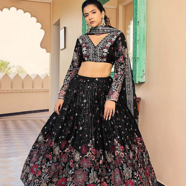 Lehenga Mart Designer Wedding Lehenga Choli For Women - Black - Distacart