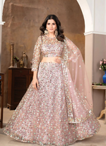 Thumbnail for Lehenga Mart Designer Wedding Lehenga Choli For Women - Baby Pink - Distacart
