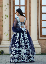 Thumbnail for Lehenga Mart Designer Wedding Lehenga Choli For Women - Navy Blue - Distacart