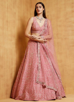 Thumbnail for Lehenga Mart Designer Wedding Lehenga Choli For Women - Baby Pink - Distacart
