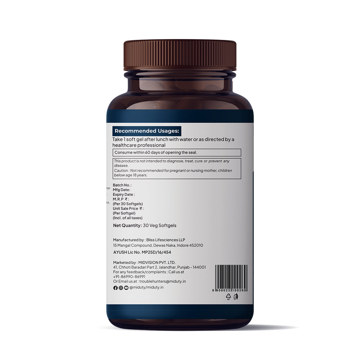 Miduty by Palak Notes Pure & Natural Vitamin E Sea Buckthorn Berry Softgels - Distacart