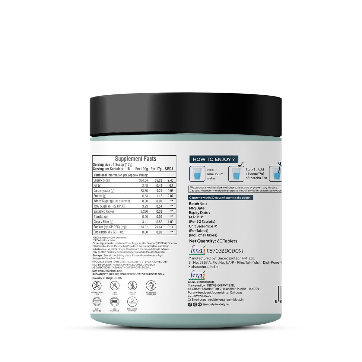 Miduty by Palak Notes Matcha Tea - Distacart