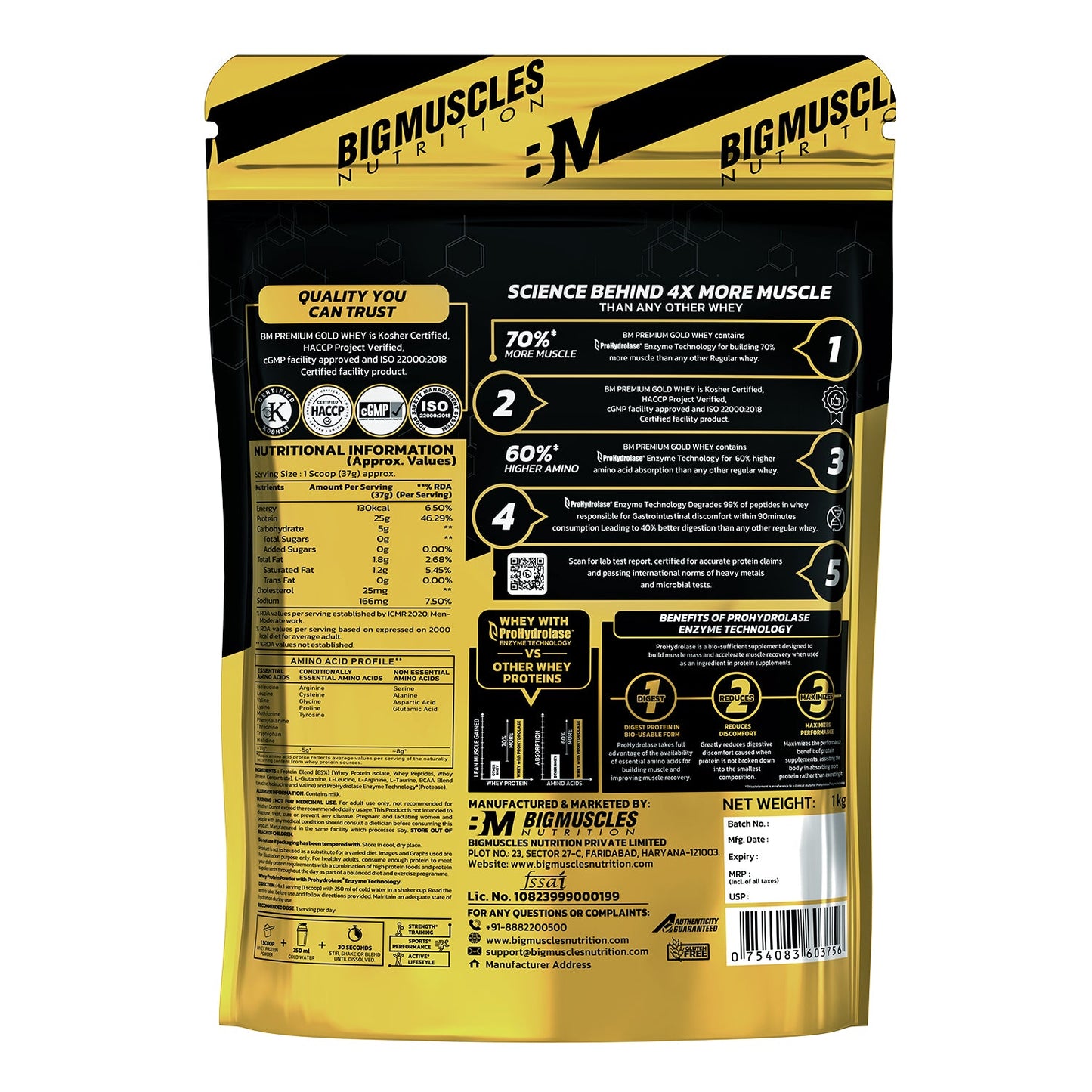 Big Muscles Nutrition Premium Gold Whey Protein - Distacart