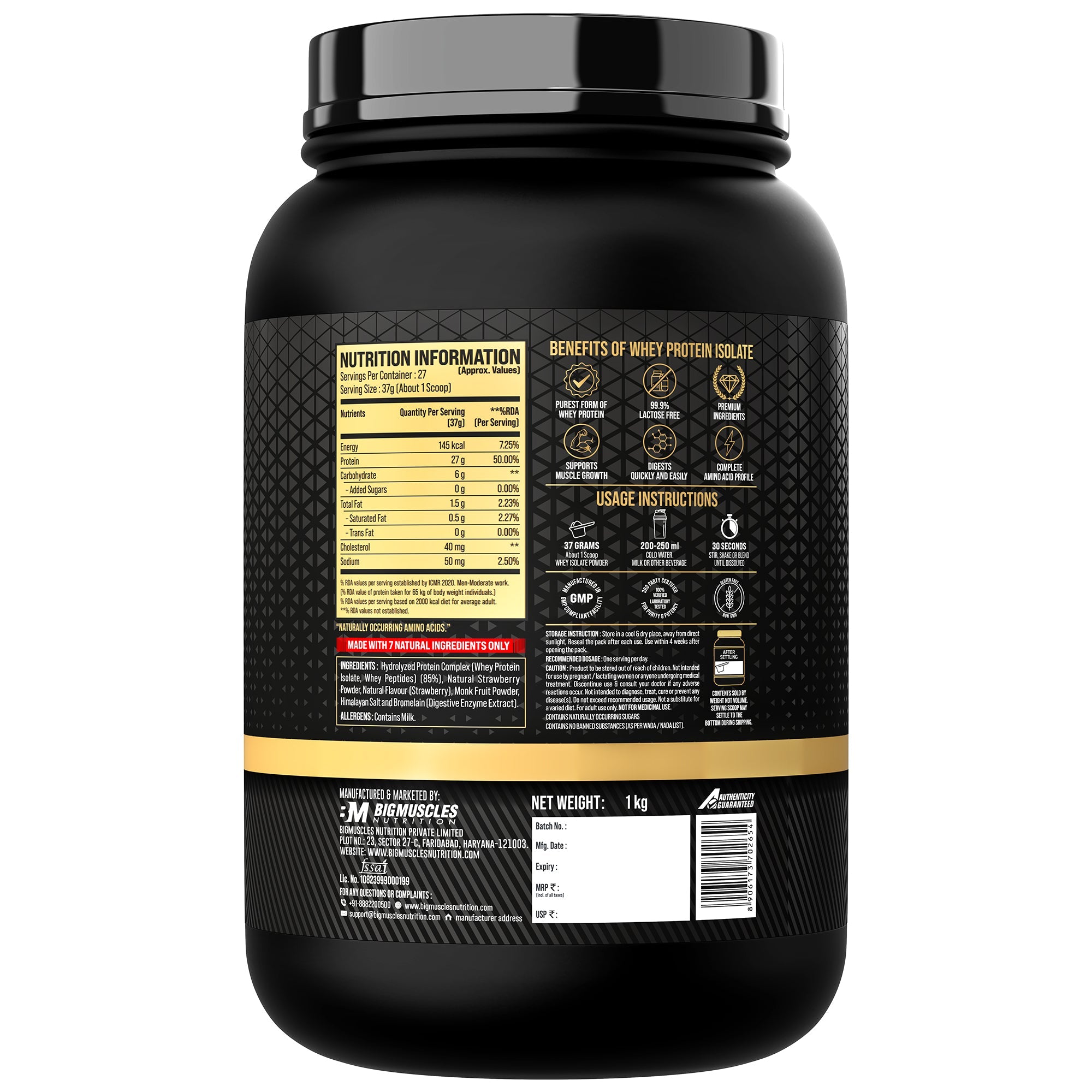 Big Muscles Nutrition Gold Whey Isolate