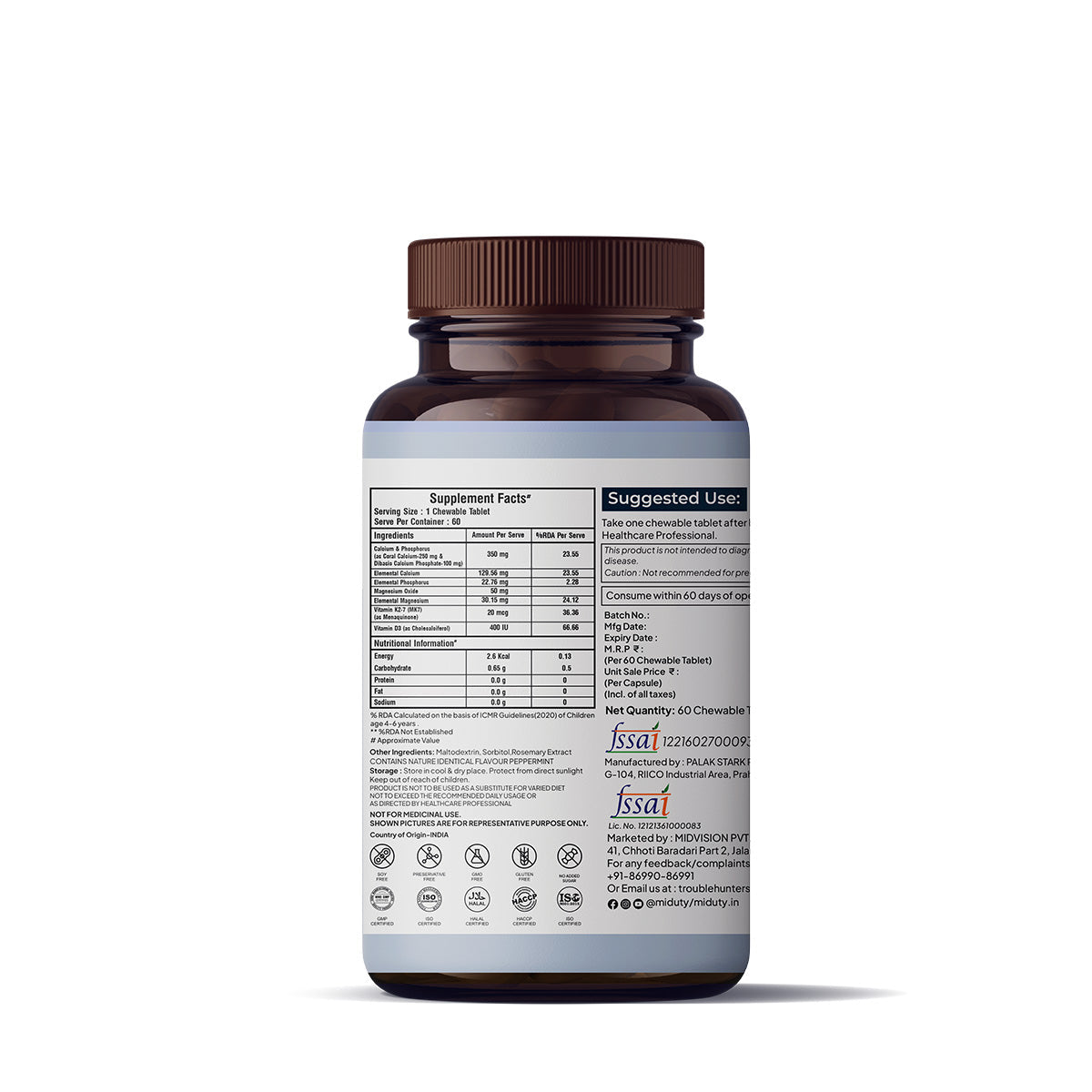 Miduty by Palak Notes Kids Calcium Chewables - Distacart