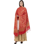 Thumbnail for A R Silk VNS Jaal Fancy Dupatta Color Red Dupatta or Chunni
