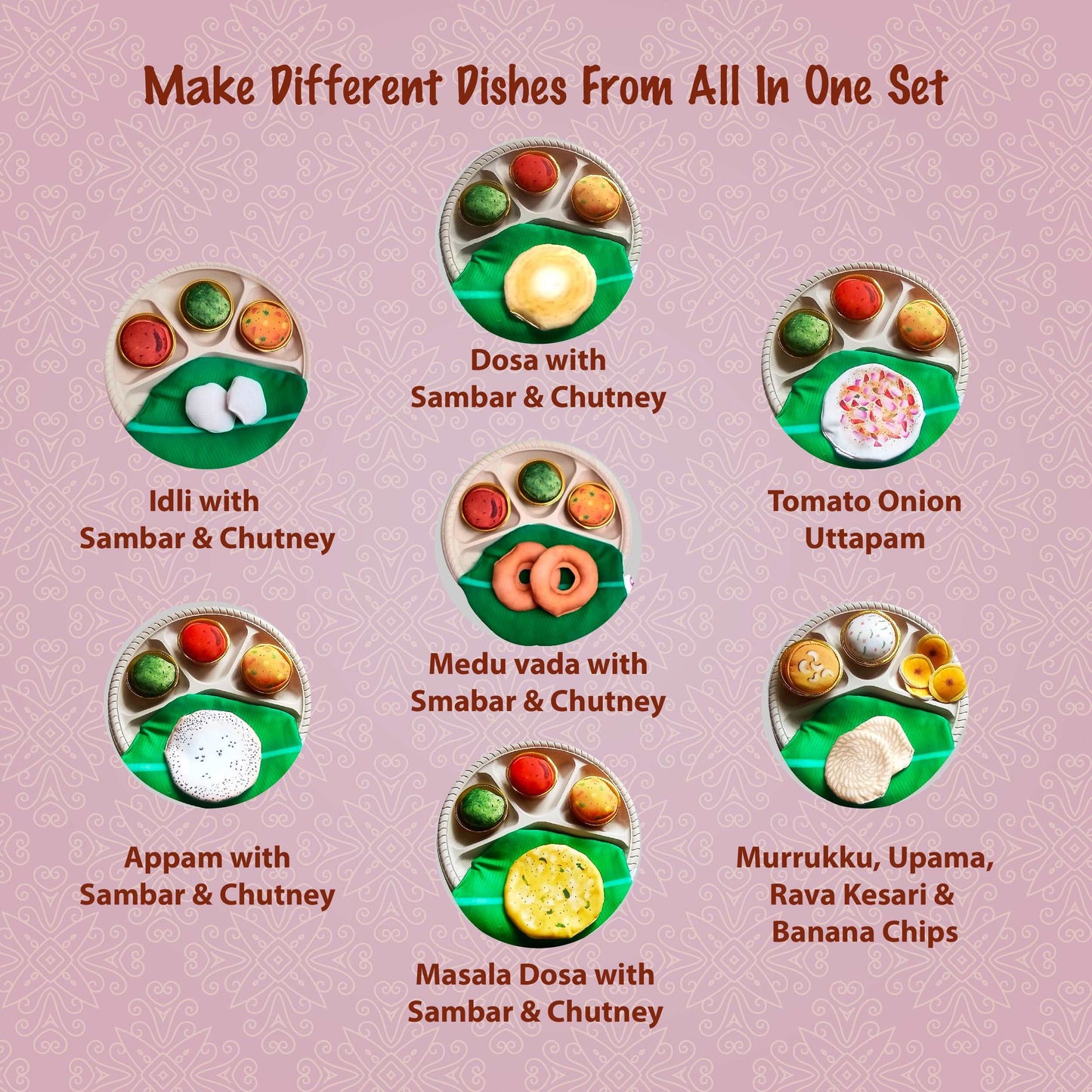 The Small Wonderland Bahubali Set-20 Piece Set-South Indian food inspired Pretend Play Food Toys - Distacart