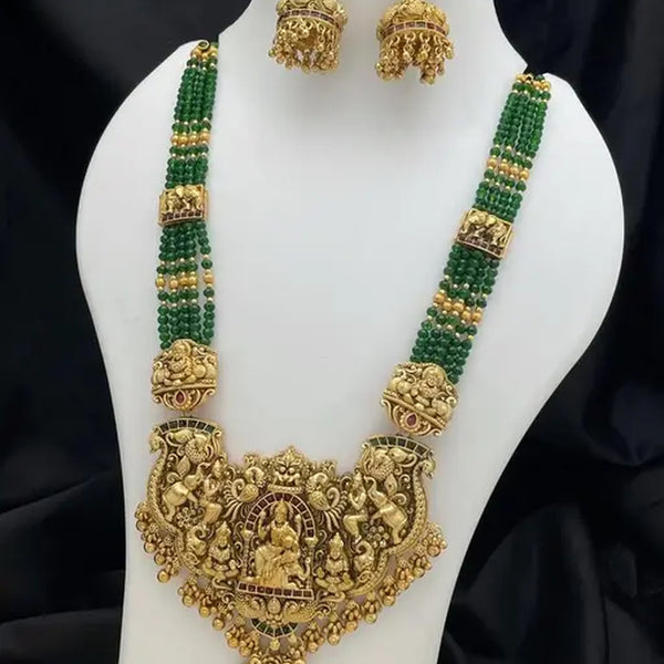 Jewel City Handcrafted Gold-Plated Traditional Indian Temple Necklace Set , Pendant & Jhumka Earrings – Ethnic Jewelry Set - Distacart