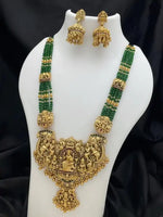 Thumbnail for Jewel City Handcrafted Gold-Plated Traditional Indian Temple Necklace Set , Pendant & Jhumka Earrings – Ethnic Jewelry Set