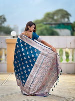 Thumbnail for Vedant Vastram Soft Litchi Silk Banarasi Silk Jacquard Saree - Morpich - Dista