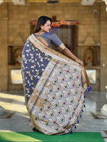 Thumbnail for Vedant Vastram Soft Litchi Silk Banarasi Silk Jacquard Saree - Grey - Dista