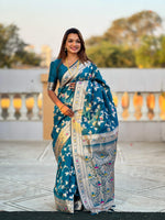 Thumbnail for Vedant Vastram Soft Litchi Silk Banarasi Silk Jacquard Saree - Morpich - Dista