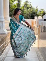 Thumbnail for Vedant Vastram Soft Litchi Silk Banarasi Silk Jacquard Saree - Rama - Dista