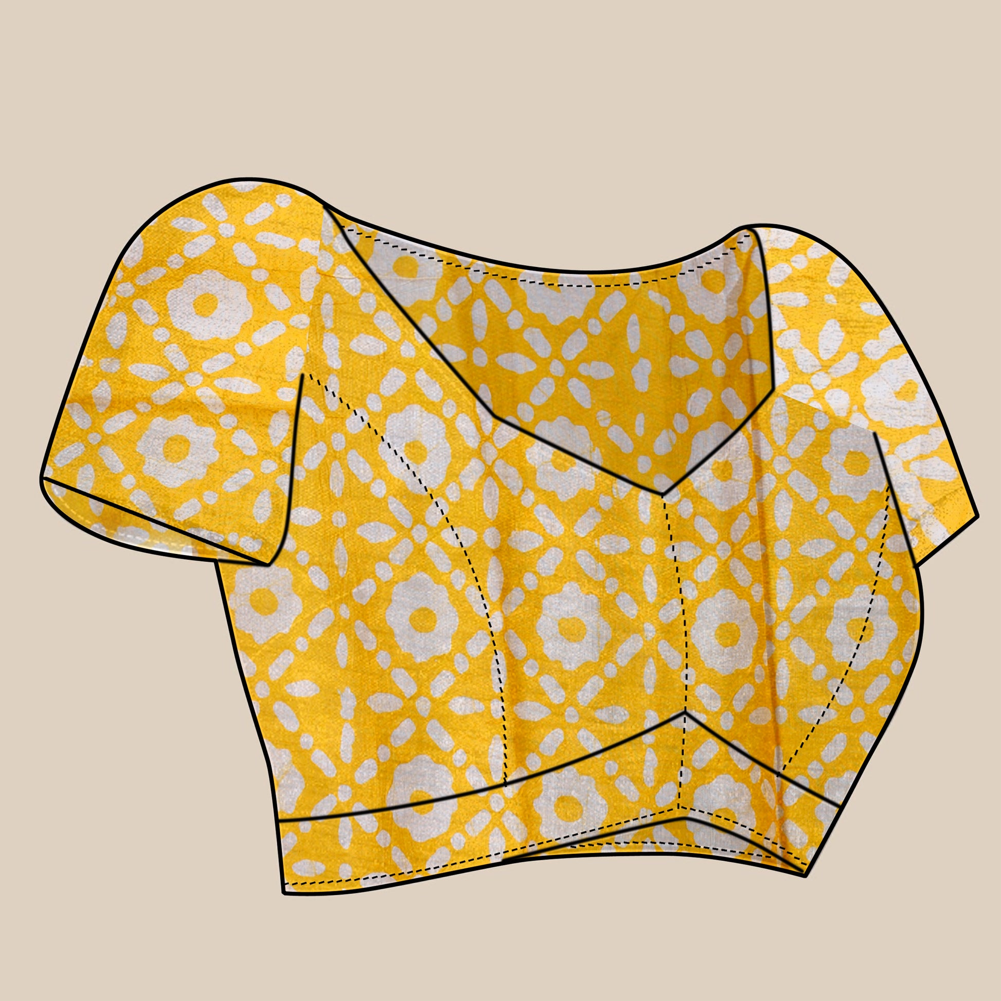 Vedant Vastram Designer Digital Print Batik Saree - Yellow - Distacart