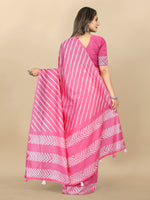 Thumbnail for Vedant Vastram Designer Digital Print Batik Saree - Pink - Distacart