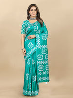 Thumbnail for Vedant Vastram Designer Digital Print Batik Saree - Rama - Distacart