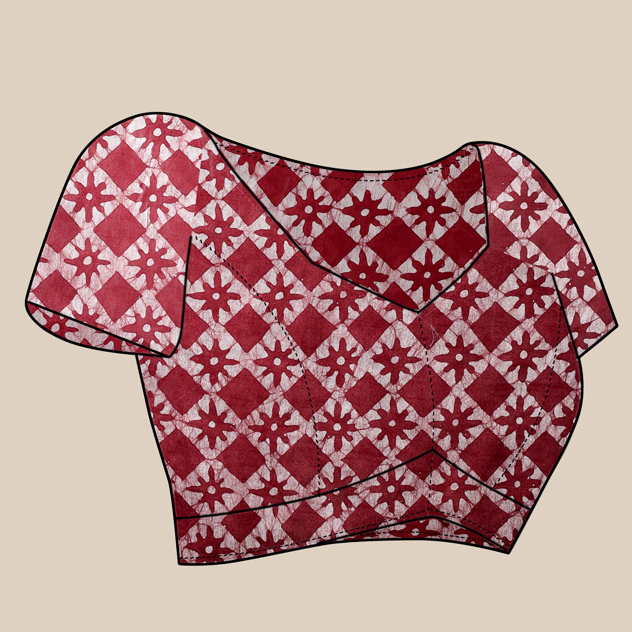 Vedant Vastram Designer Digital Print Batik Saree - Maroon - Distacart