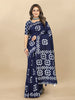 Vedant Vastram Designer Digital Print Batik Saree - Navy Blue - Distacart