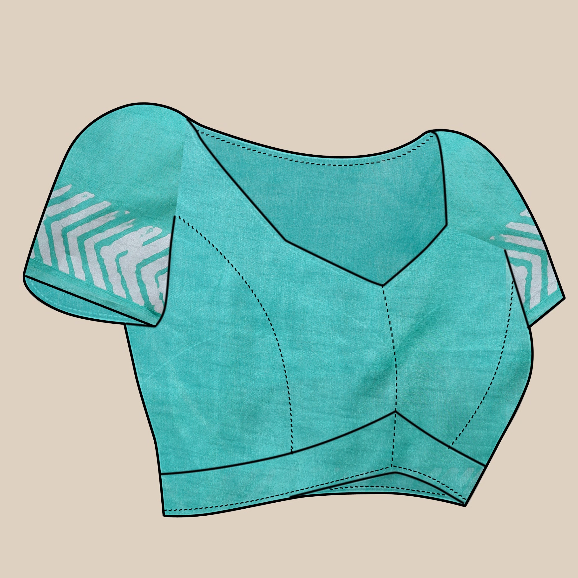 Vedant Vastram Designer Digital Print Batik Saree - Turquoise - Distacart